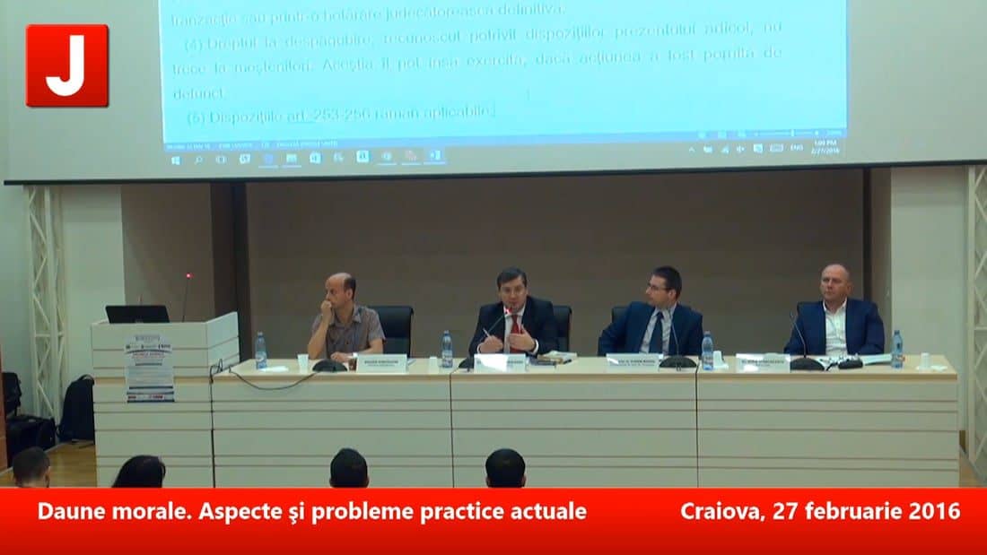 Daune morale. Aspecte şi probleme practice actuale | PANEL 2