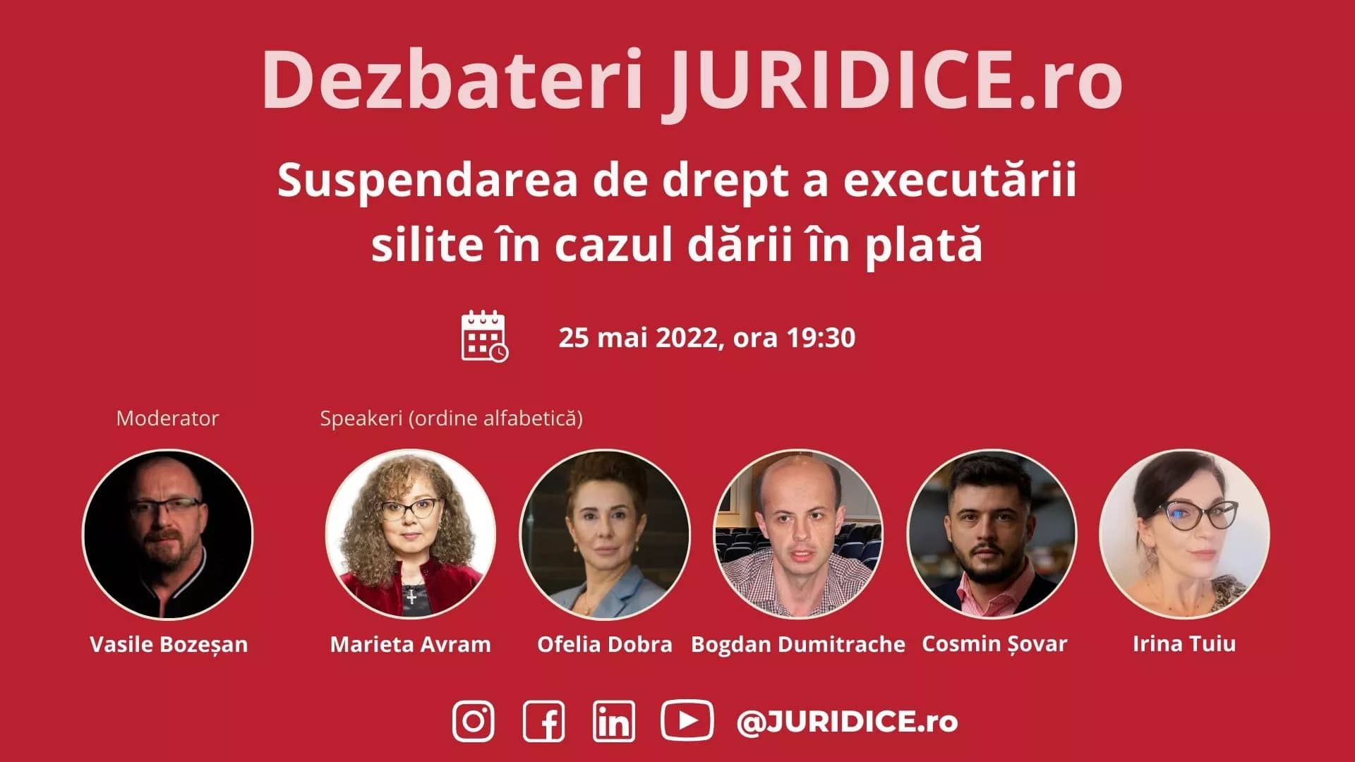 Suspendarea de drept a executării silite în cazul dării în plată (limitele în timp) (ediția 531) / 25 mai 2022