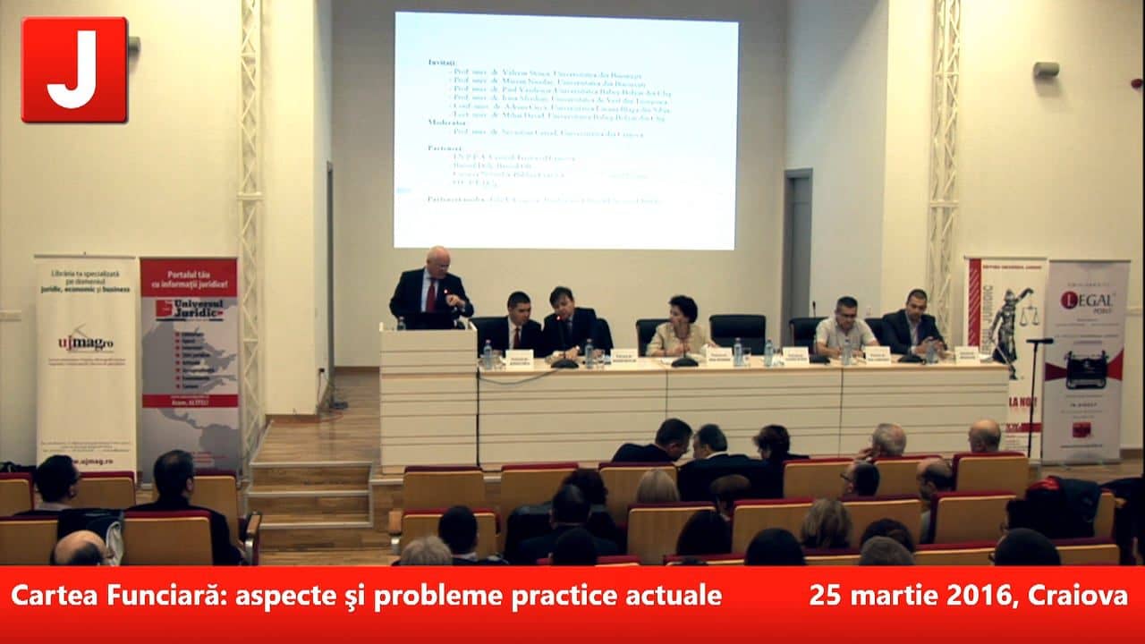 Cartea Funciară: aspecte şi probleme practice actuale | PANEL 1