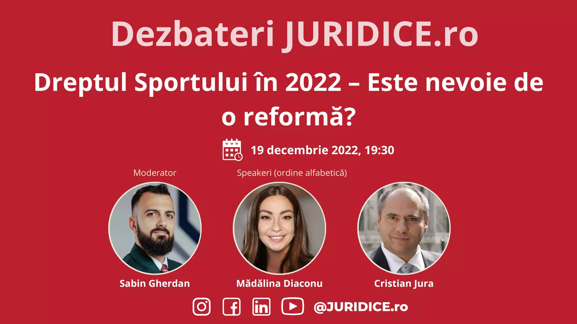 Dreptul Sportului în 2022 – Este nevoie de o reformă? / 19 decembrie 2022 (ediția 569)