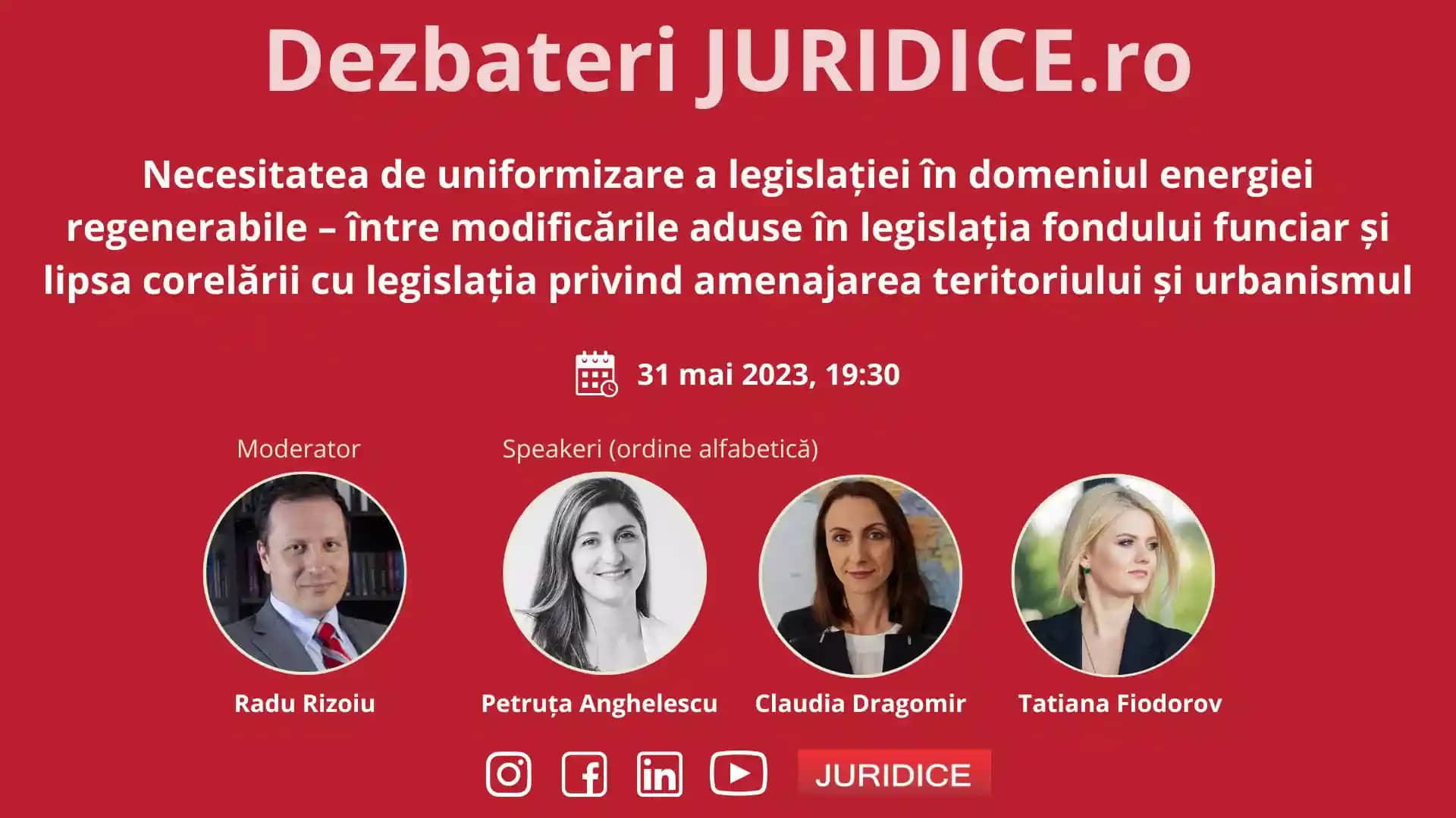 Necesitatea de uniformizare a legislației în domeniul energiei regenerabile – între modificările aduse în legislația fondului funciar și lipsa corelării cu legislația privind amenajarea teritoriului și urbanismul / 31 mai 2023 (ediția 595)