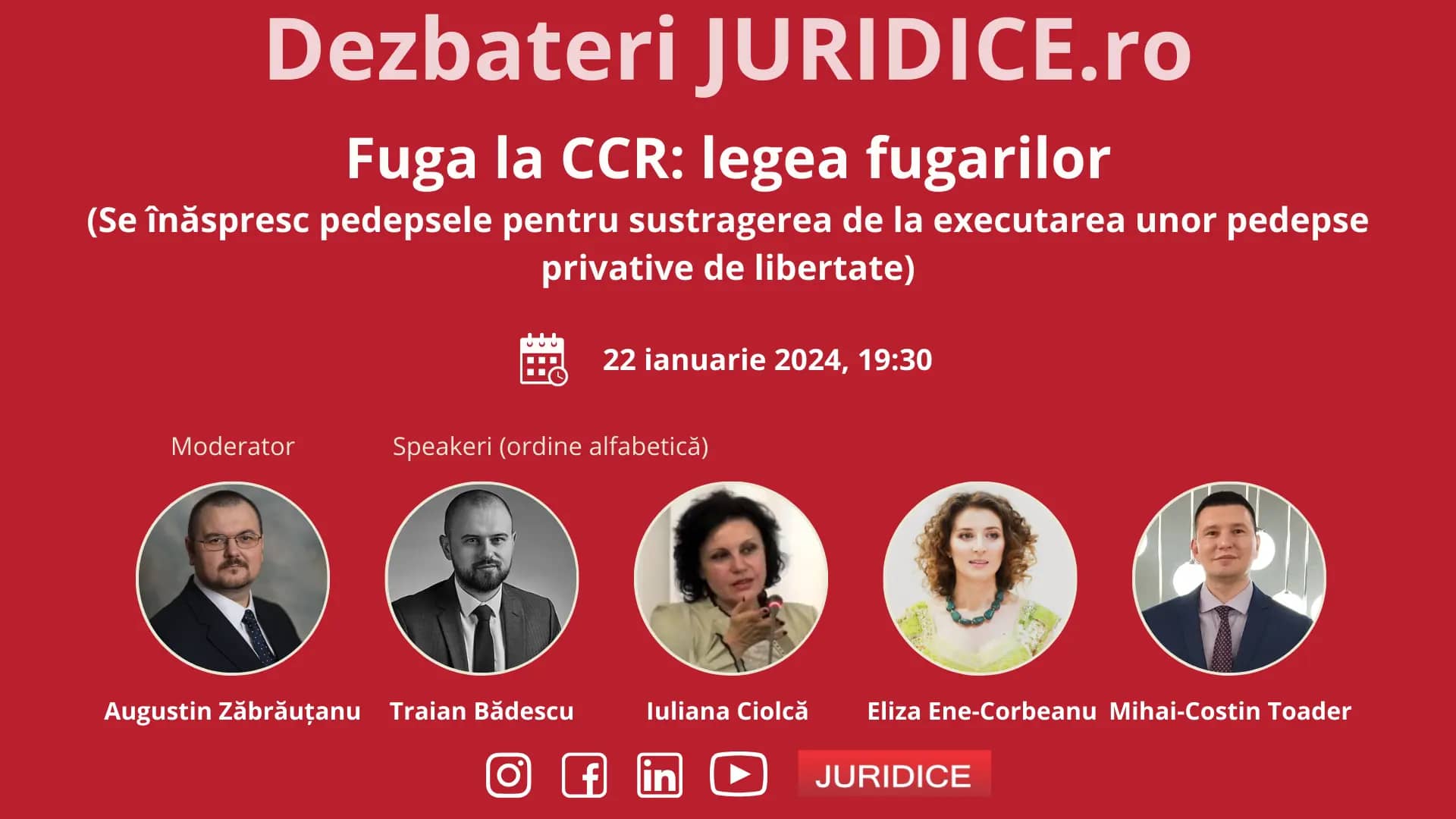 Fuga la CCR: legea fugarilor (Se înăspresc pedepsele pentru sustragerea de la executarea unor pedepse privative de libertate) / 22 ianuarie 2024 (ediția 623)