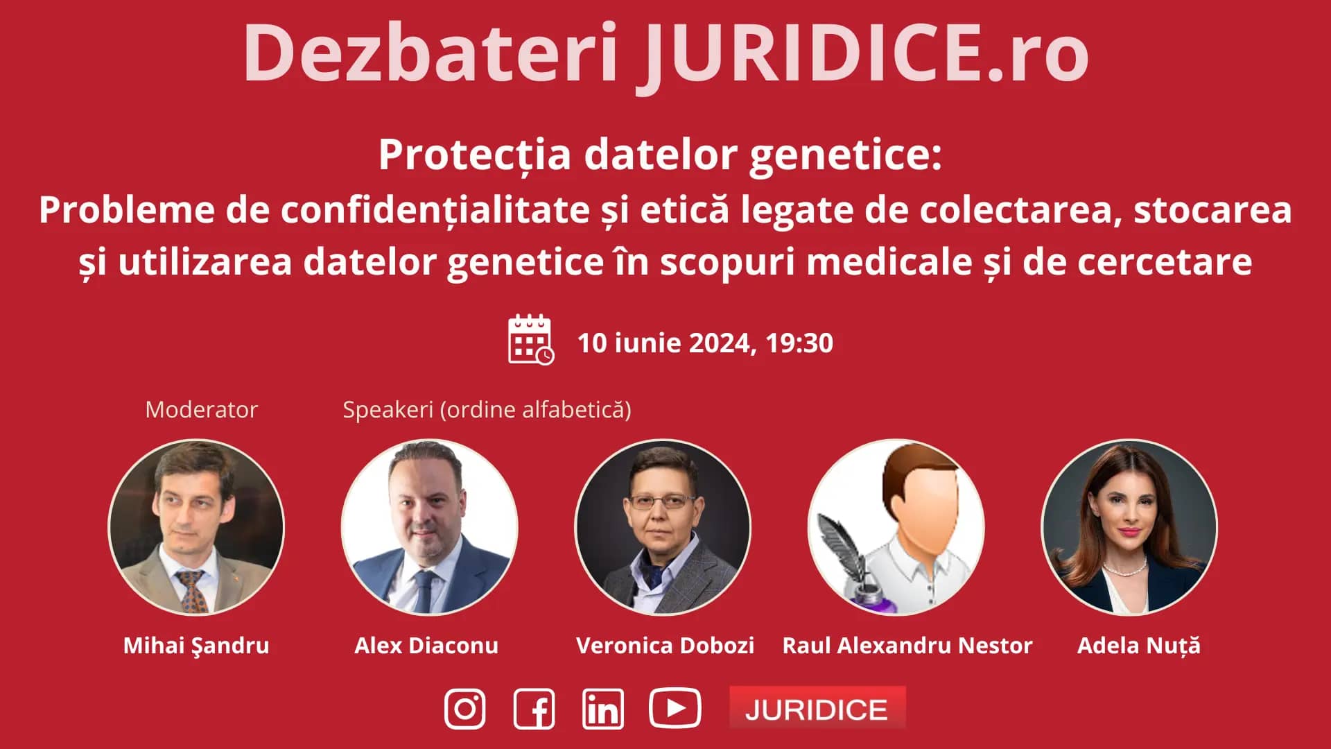 Protecția datelor genetice: Probleme de confidențialitate și etică legate de colectarea, stocarea și utilizarea datelor genetice în scopuri medicale și de cercetare / 10 iunie 2024 (ediția 641)